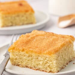 slice of butter cake on a plate