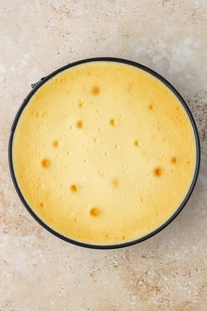 baked cheesecake in springform pan