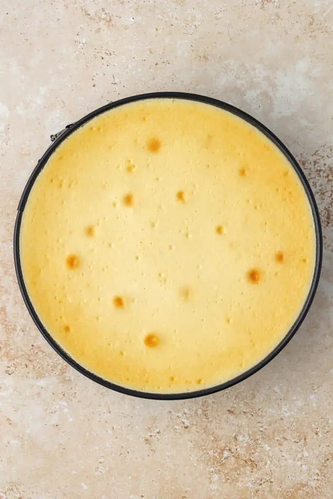 baked cheesecake in springform pan