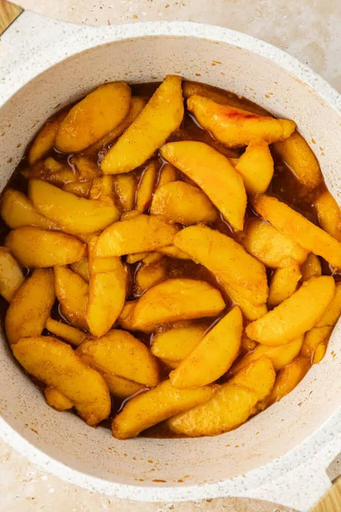 bowl of peach filling