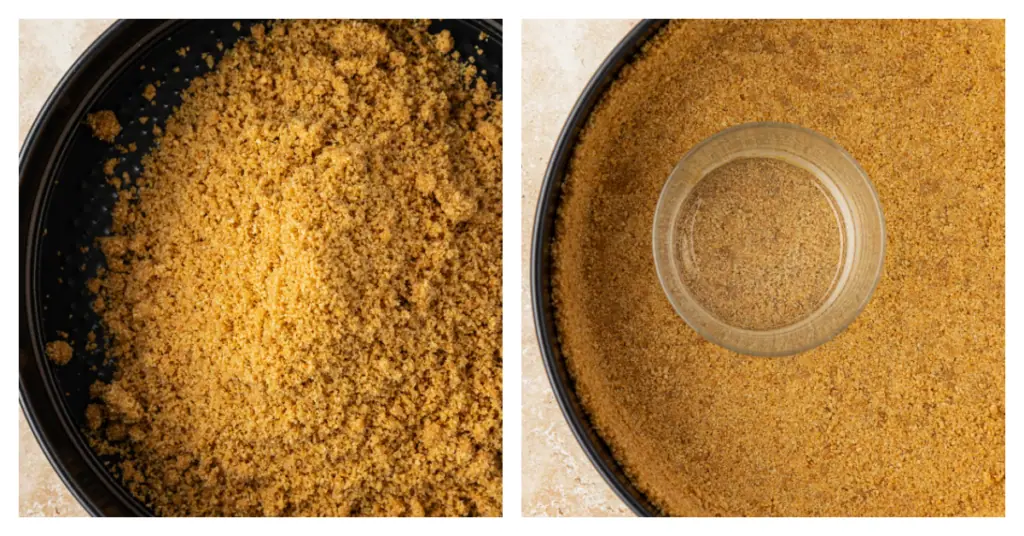 graham cracker crust pressed into a springform pan