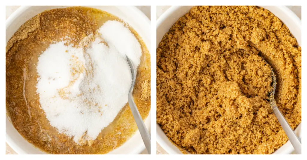graham cracker crust mixture in a bowl