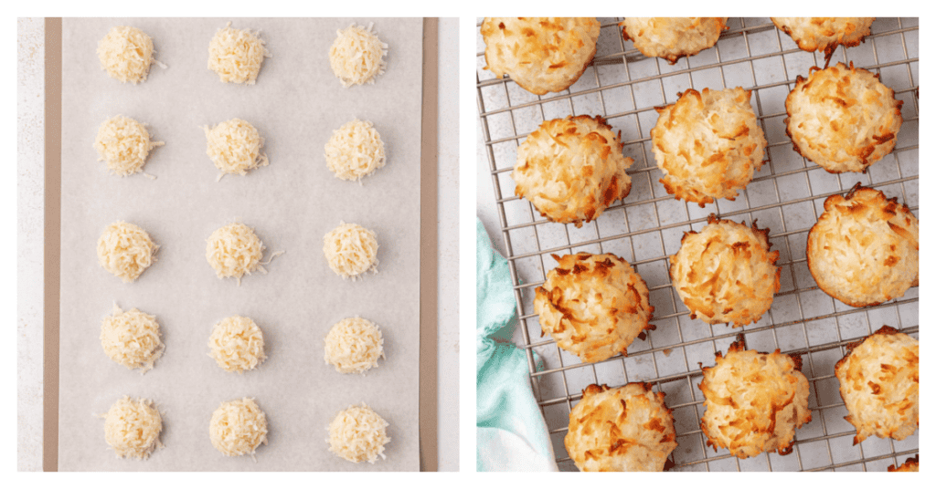 baked and unbaked coconut macaroons