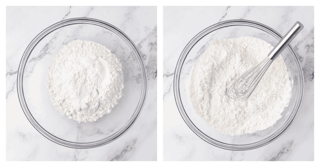 dry ingredients whisked together