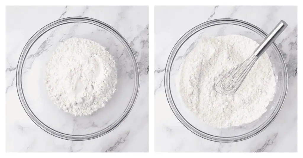 dry ingredients whisked together