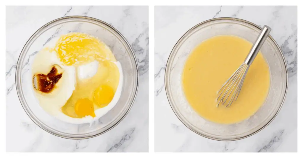 wet ingredients whisked together