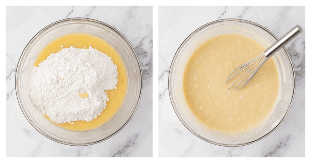 dry ingredients stirred into the bowl