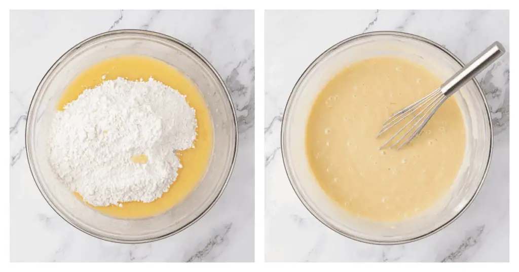 dry ingredients stirred into the bowl