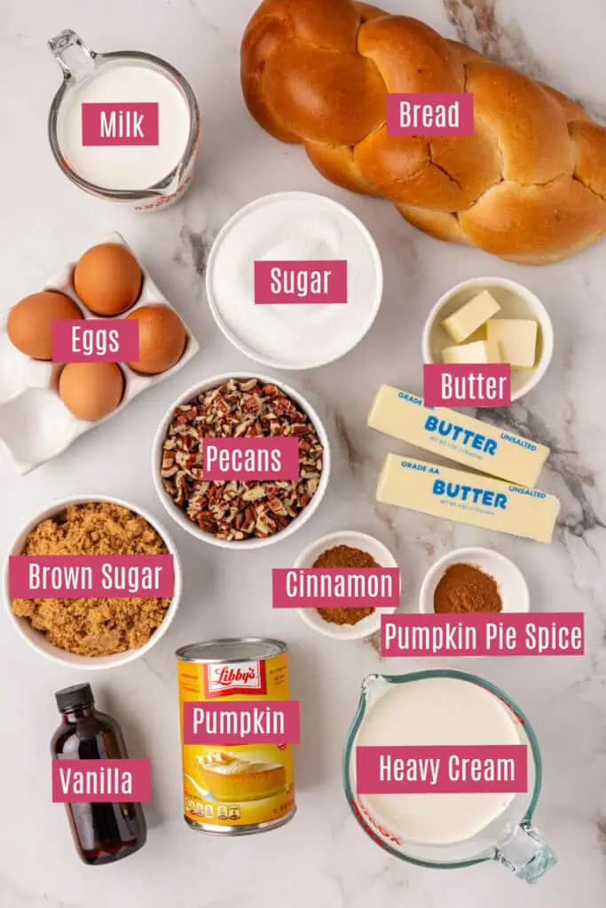pumpkin bread pudding ingredients