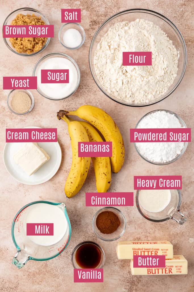 banana bread cinnamon rolls ingredients