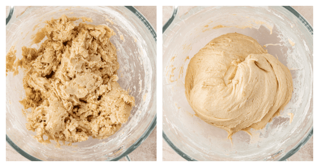 yeast dough kneaded in a bowl