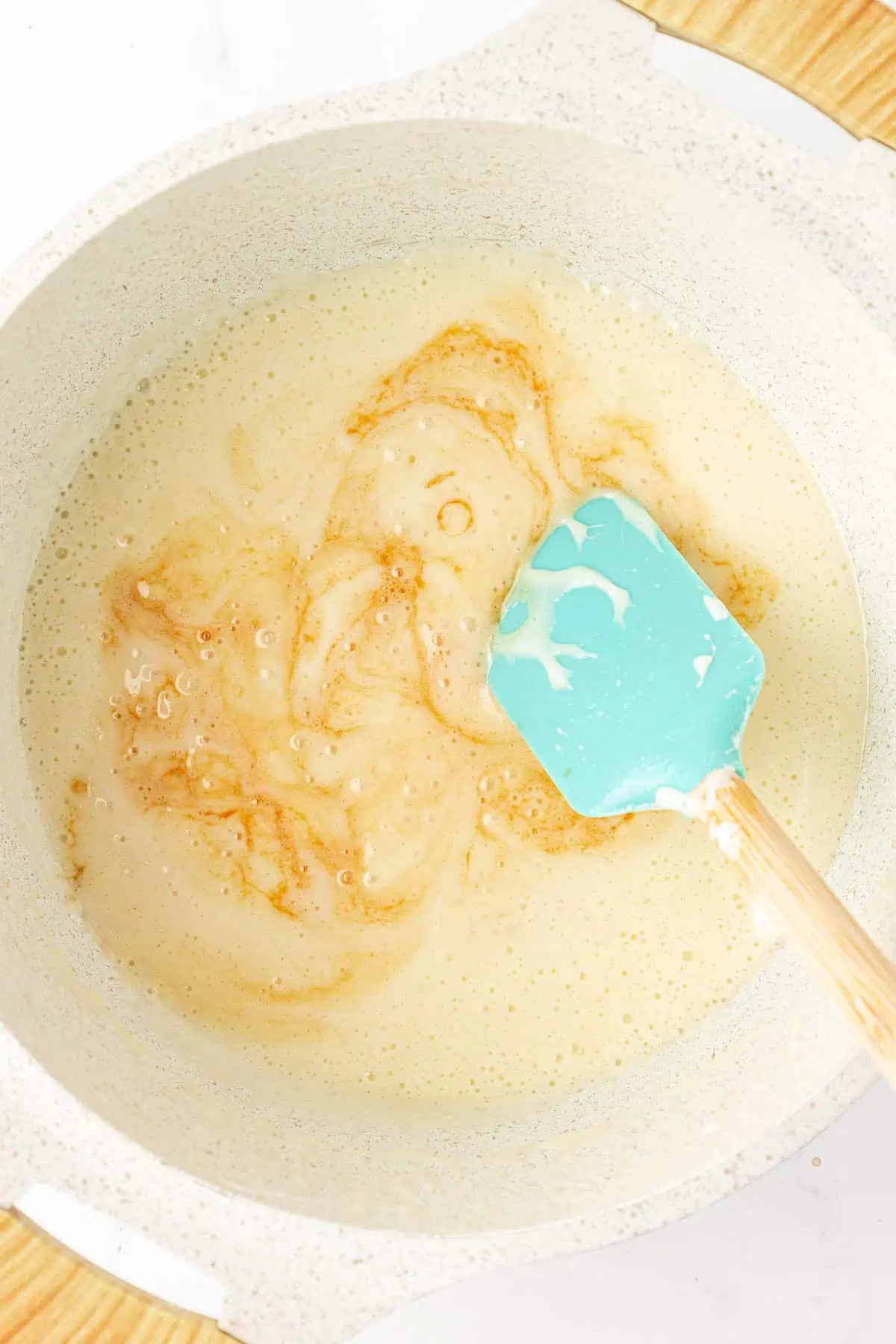 vanilla and salt added to melted marshmallow mixture