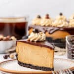 slice of espresso cheesecake
