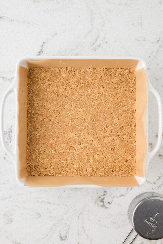graham cracker crust pressed into pan