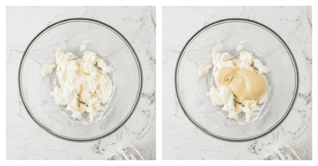 cream cheese and sweetened condensed milk mixed together