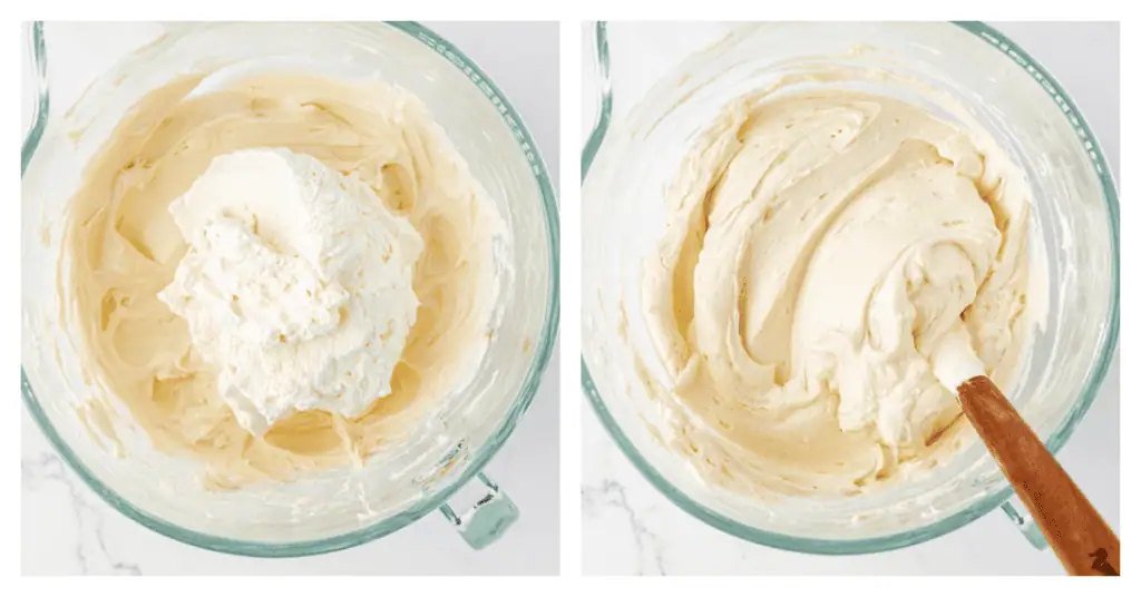 whipped cream folded into cheesecake batter