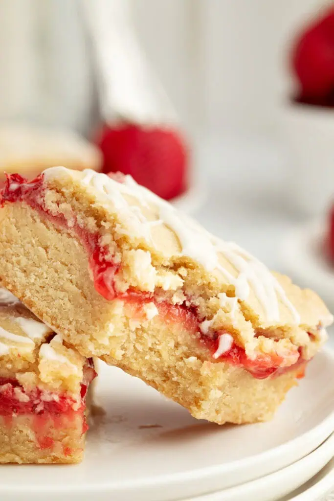 strawberry bar with a bite taken out of it