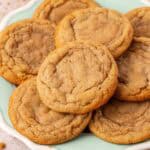a plate of chocolate chipless cookies