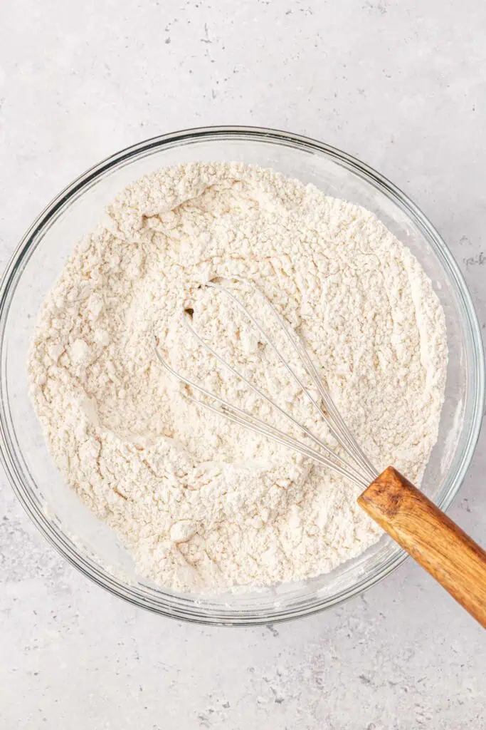 dry ingredients whisked together in a bowl