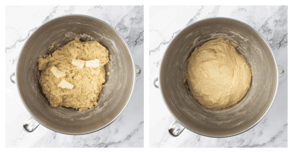 butter added to cinnamon roll mixture