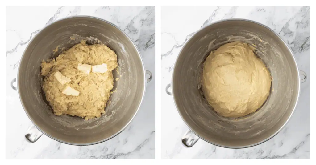 butter added to cinnamon roll mixture