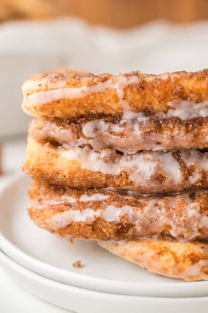 a stack of pull apart bread pieces