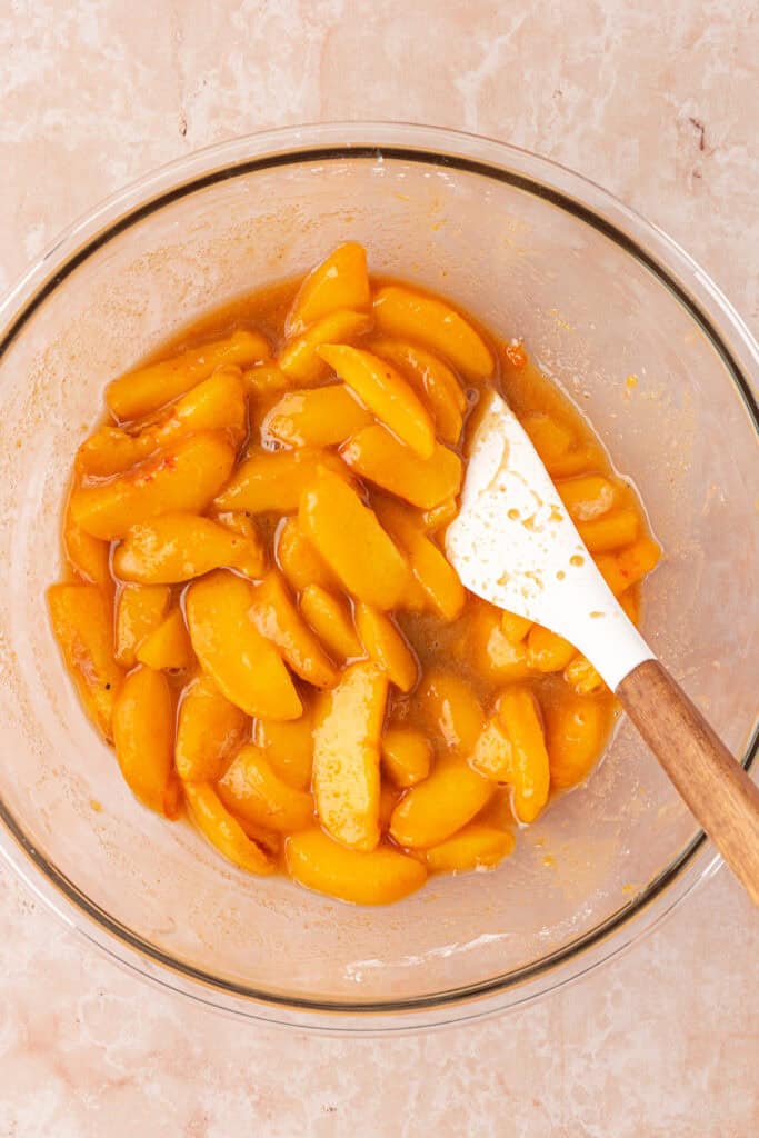 bowl of peach filling