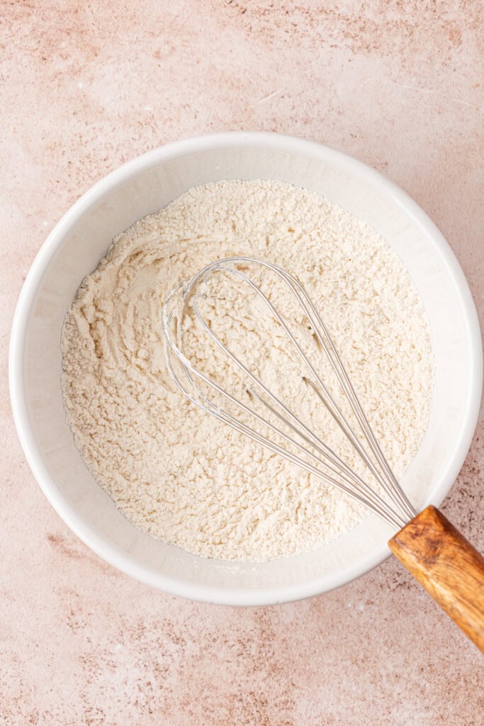 brownie dry ingredients in a bowl whisked together