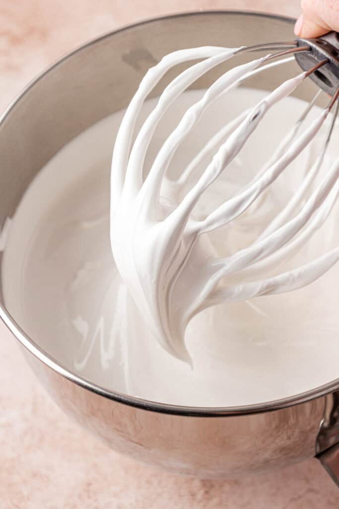 egg whites whipped to a meringue