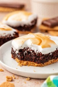 smores brownie with a bite taken out of it