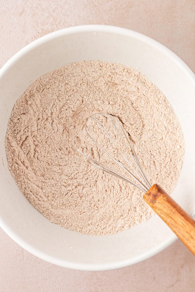 dry ingredients in a bowl whisked together