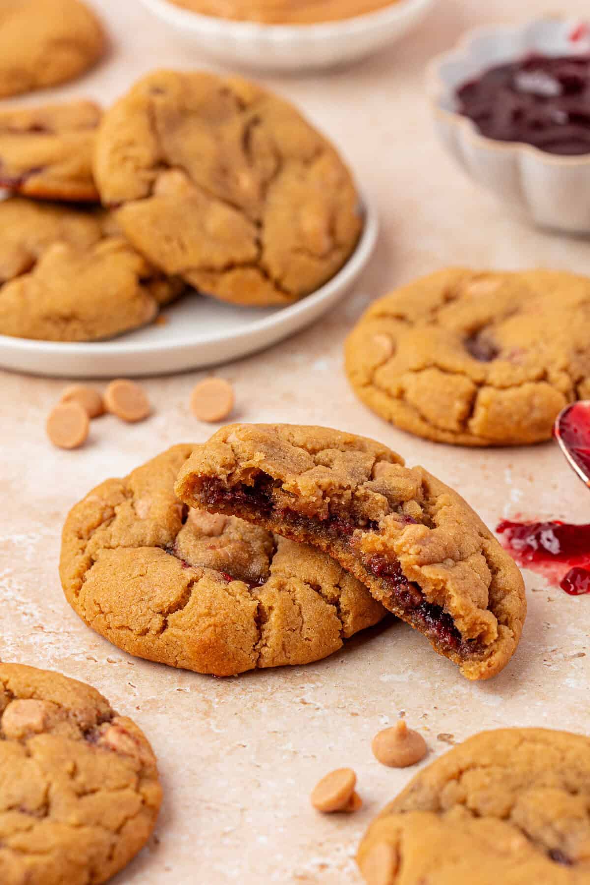 Peanut Butter And Jelly Cookies (no mixer needed!)