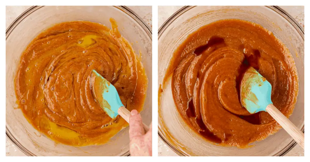 eggs and vanilla whisked into cookie dough