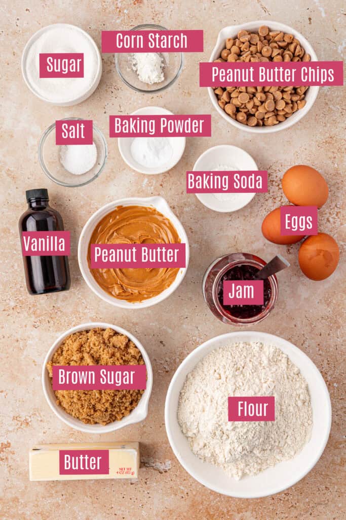peanut butter and jelly cookie ingredients