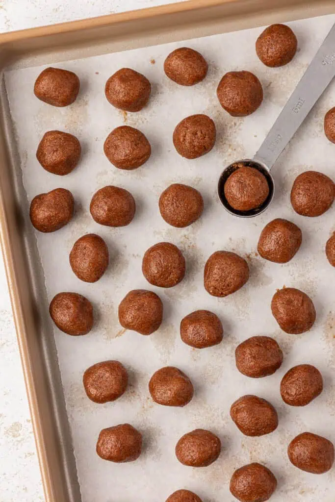 cinnamon centers on a cookie sheet