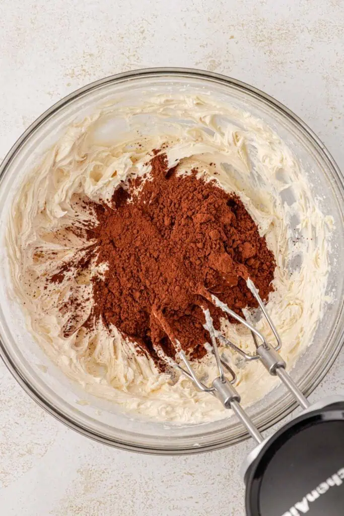 cocoa powder added to frosting