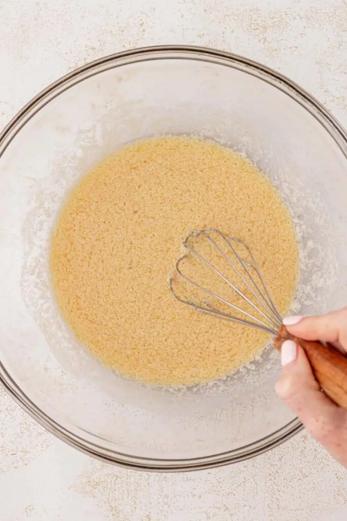 wet ingredients whisked together 