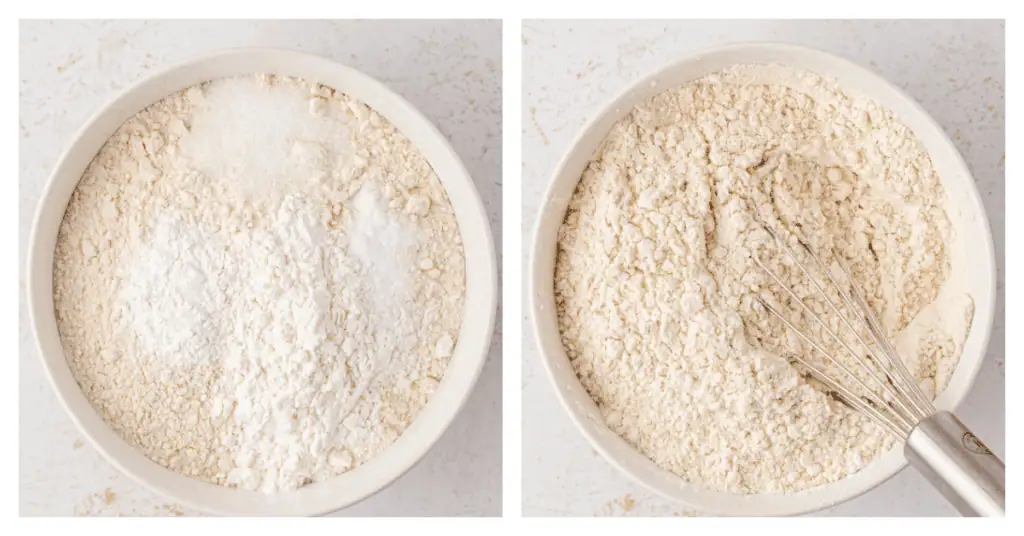 flour mixture in a bowl with a whisk