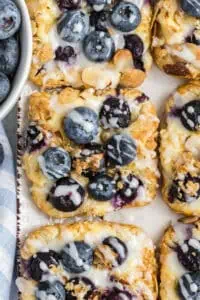 blueberry danish on a wire rack