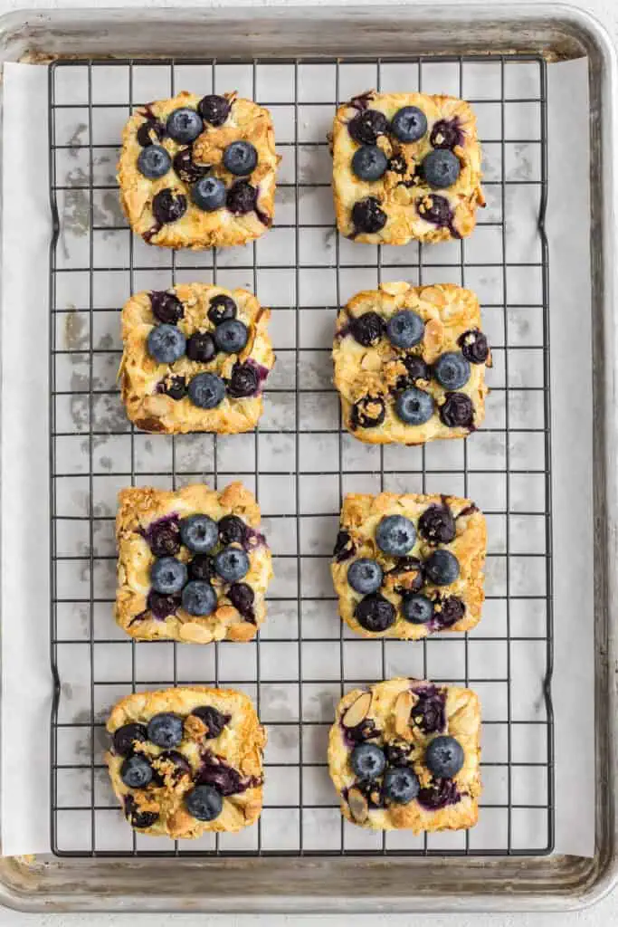 eight baked blueberry danishes