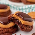 two buckeye brownie cookies
