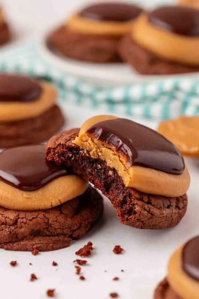 two buckeye brownie cookies