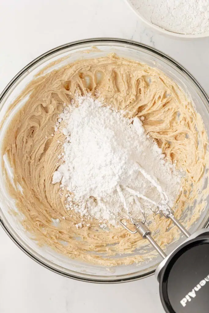 powdered sugar added to buttercream