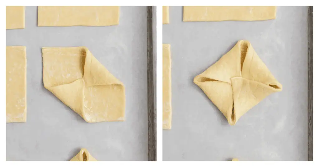 puff pastry folded into a square