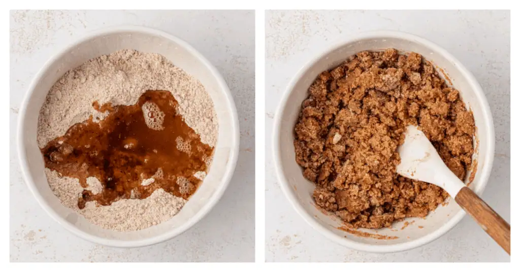 browned butter stirred into crumble topping