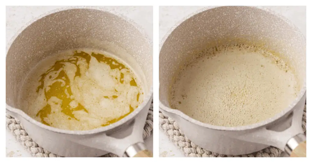 melted butter in a stovetop