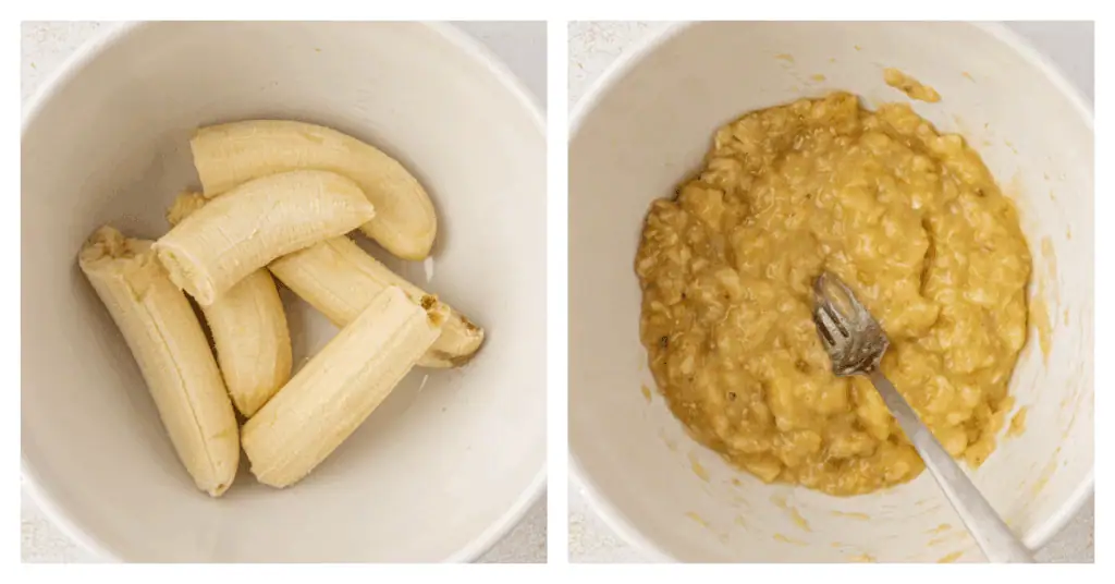 bananas mashed in a bowl