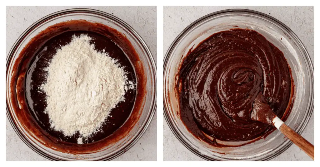 dry mix stirred into brownie batter