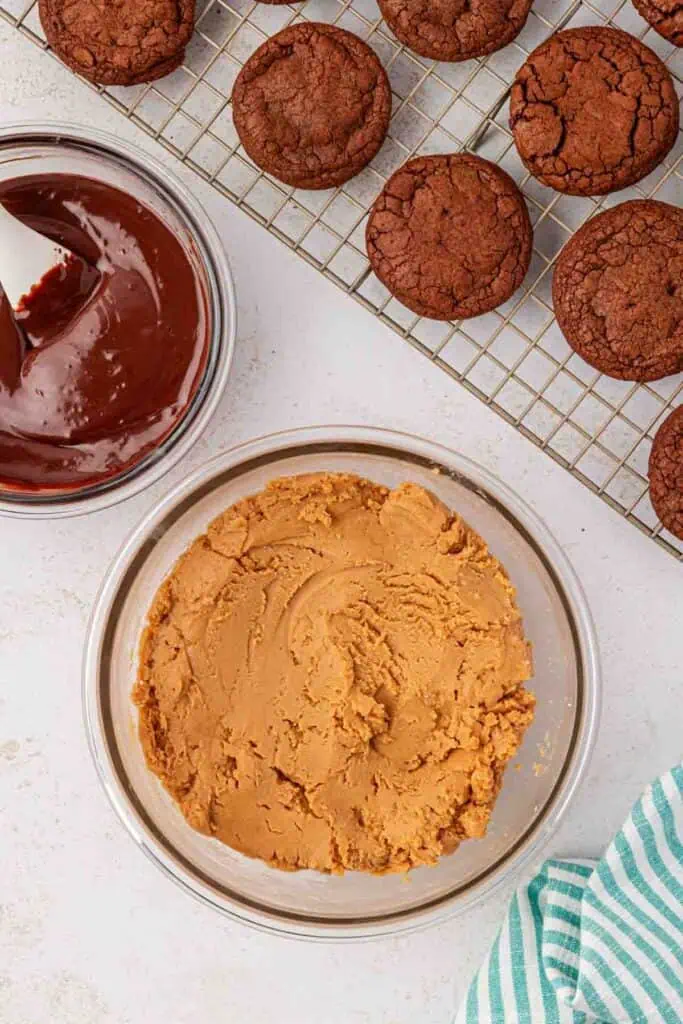 peanut butter filling in a bowl