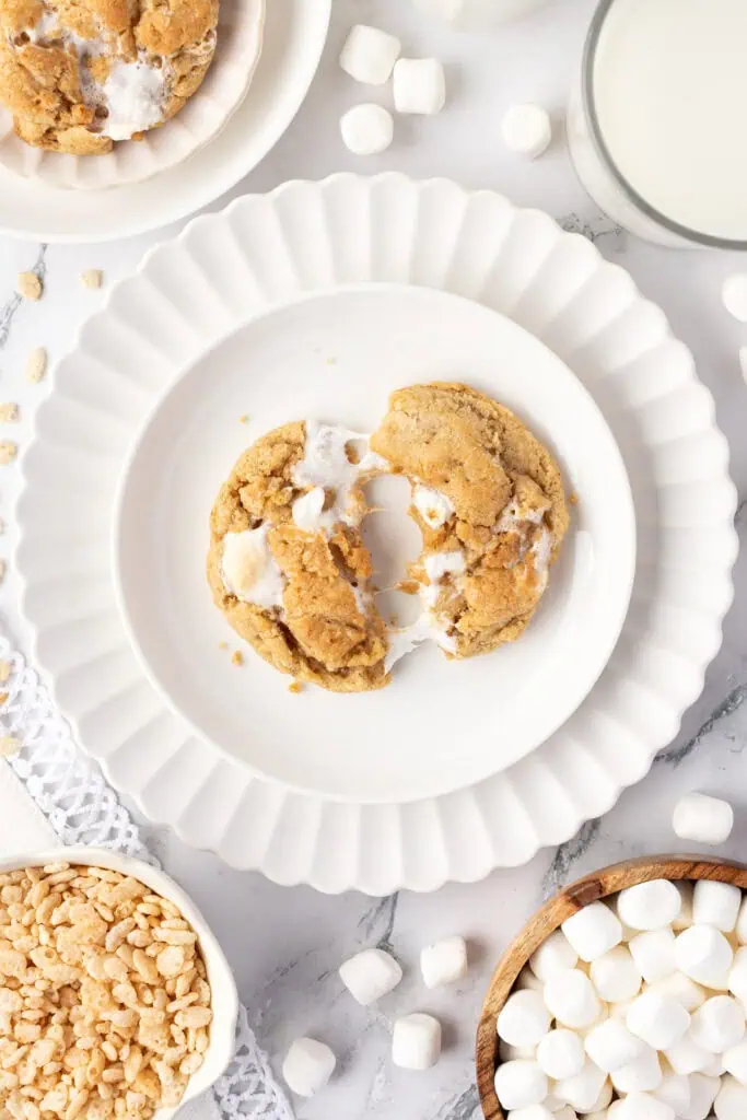 cookie pulled apart on a plate